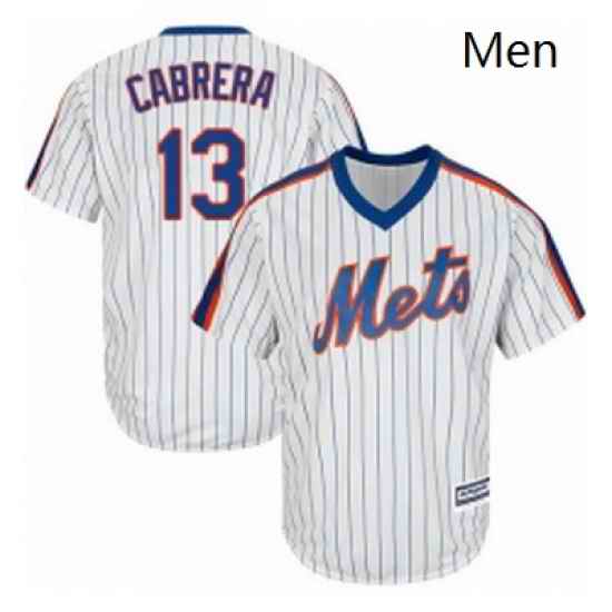 Mens Majestic New York Mets 13 Asdrubal Cabrera Replica White Alternate Cool Base MLB Jersey